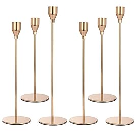 Set of 6 Pink Gold Candlestick...