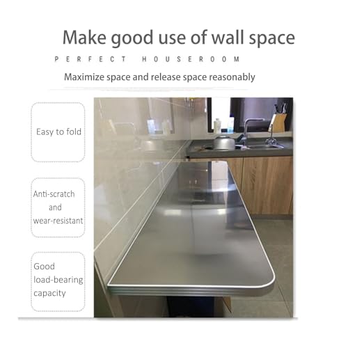 Table murale pliante acier inoxydable pour petit espace et table pliable - 6