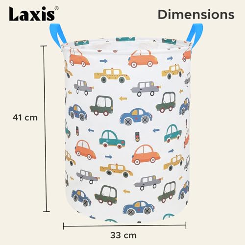 Image of LAXIS Laundry Basket, Heavy Duty Laundry Basket, Clothes Storage Basket for Blankets, Laundry Room Organizing, Bedroom, Large Dirty Clothes Bag for Dorm | Laundry Bag -Car print |