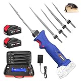 LURSKY Electric Fillet Knife Cordless Rechargeable Fishing Knife with 4 Titanium Plating Stainless Steel Blades, 12V High Torque Motor with 2...