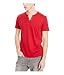 Kenneth Cole REACTION Men's Ss Eyelet Henley, Red Stone, Medium