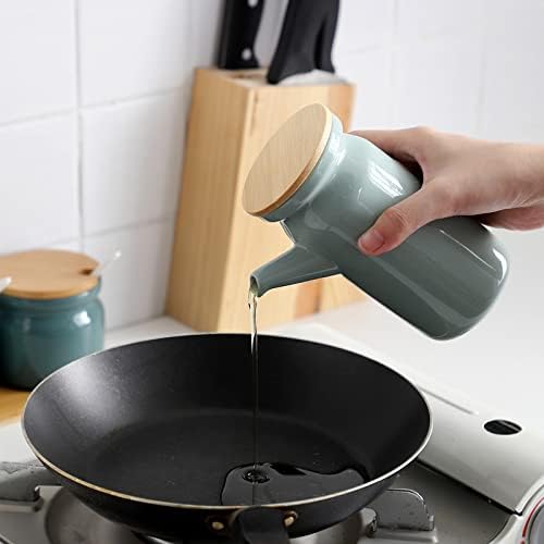 1/2pcs 370ml Ceramic Oil Dispenser Bottle with Lid Soy Sauce Condiment Container No Drip Oil Vinegar Cruet for Kitchen Olive Oil Pot