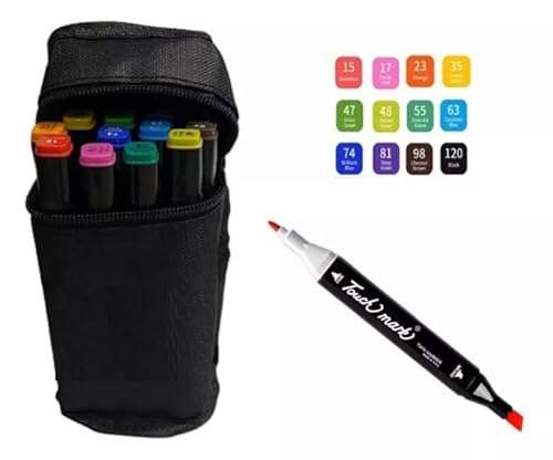 Kit 12 Canetinhas Touch Coloridas Ponta Dupla