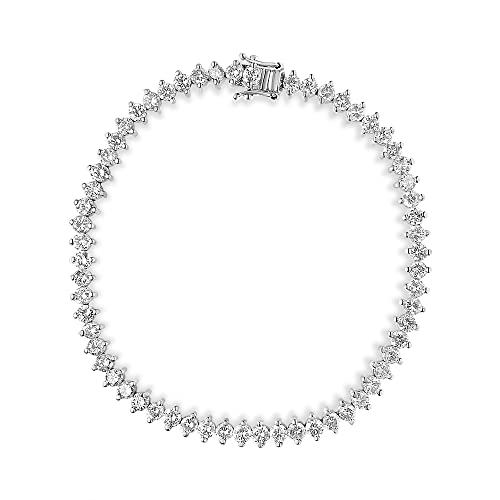 Haus of Brilliance 14K White Gold 5 1/2 Cttw Round Diamond 2-Prong Tennis Bracelet (H-I Color, SI2-I1 Clarity) - 7"