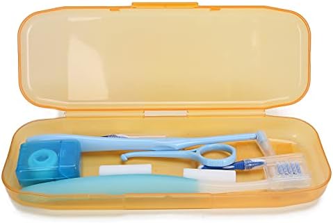 Oral Care Kit for Braces, Portable Set with Inter Brush, Floss,Ortho Wax, Floss Toothbrush Cleaning Kit