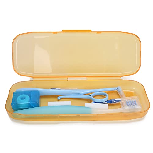 Kieferorthopädisches Mundpflege Kit enthält Zahnbürste + Zahnspangen Reinigungsbürste + Flosser Picks Tool + Interdentalbürste + Kieferorthopädischer Retainer Entferner + Kieferorthopädisches Wachs