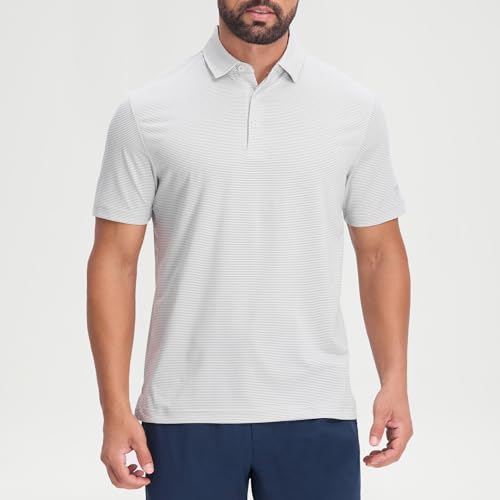 Camiseta polo para hombre de secado rápido con diseño jacquard en rayas, ideal para golf miniatura 2