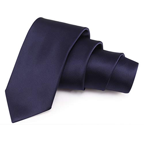 Image of Peluche Modish Navy Blue Colored Microfiber Necktie for Men