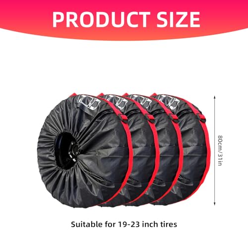 Asphodelia Polyester Tire Covers,Wheel Protector Tires Storage Bags with Handle,Outdoor Waterproof Dustproof Wheel Covers Fit for 19"-23" Tires by Asphodelia - Image 2