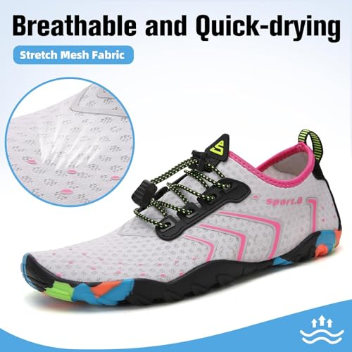 Image of SAGUARO Water Shoes for Women - Barefoot Quick-Dry Aqua Sock, Lightweight, Breathable for Swimming, Beach and Outdoor Activities Size 5.5-10.5