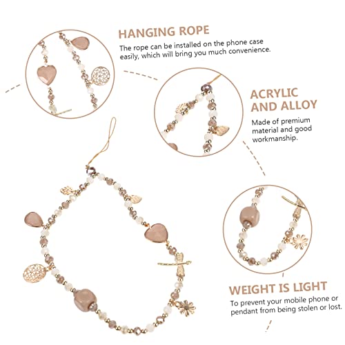 Generic 4 Pçs Cor Correspondente Cadeia De Telefone Móvel Chaveiro Cordão Frisado Chaveiro Pulseira