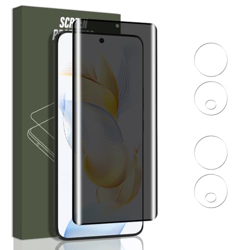 Jewloofa Pellicola Protettiva per Honor 90 5G (6.7) Privacy Vetro Temperato [1 Pezzo] e Pellicola Fotocamera [2 Pezzi], Anti-Spy Protezione Schermo per Honor 90 5G (6.7)