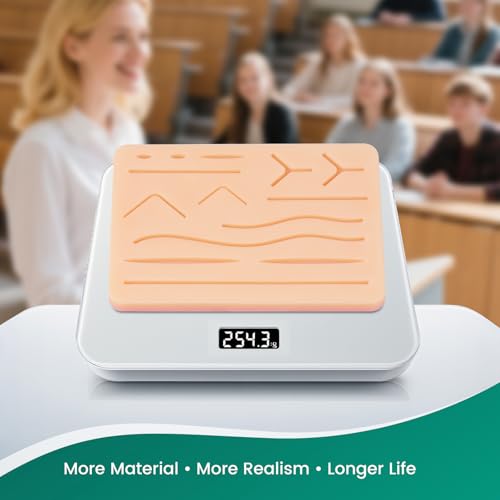 Image of Ultrassist Suture Practice Pad with Embedded Mesh, 3-Layer Silicone Suture Training Pad for Medical Student, Veterinary Training