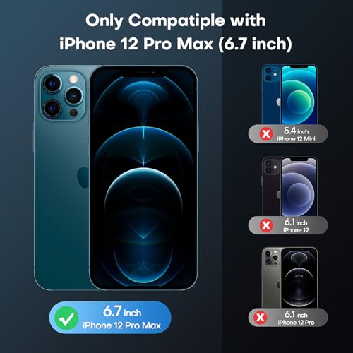 Image of TAURI for iPhone 12 Pro Max Case, Compatible with Magsafe [Yellowing Resistant] with Screen Protectors, Military-Grade Protection, Slim Magnetic Phone Case for iPhone 12 Pro Max, Clear, 6.7 inch