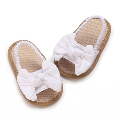 COSANKIM COSANKIM Infant Baby Girls Summer Sandals with Flower Soft Sole Newborn Toddler First Walker Crib Dress Shoes (6-12 months infant, 13 white)
