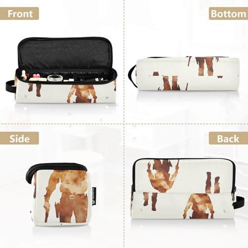 Hair Tool Travel Bag and Heat Resistant Mat Waterproof Portable Open Flat Travel Bag for Hot Tools Curling Iron Flat Irons Hair Volumizer Styler, Western Cowboy Boots Gun Grasslands miniatura 5