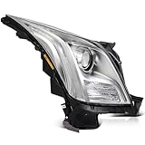 LSAILON LED DRL Projector Headlight Assembly Replacement Fit For Cadillac XTS 2013-2017 Chrome Housing Clear Lens Passenger Side 23178096 23310992 23114512 20874066 22967410 23251950