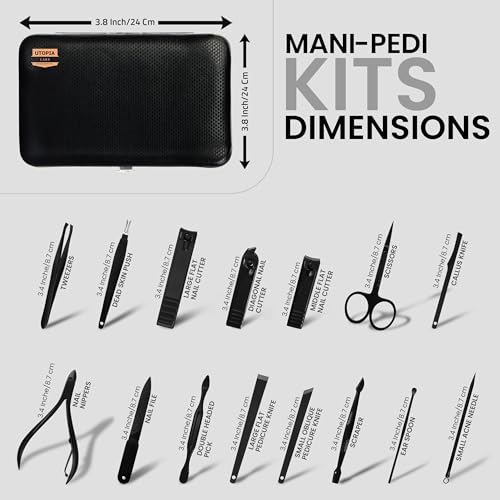 Utopia-Care-Manicure-Kit-Nail-Clippers-for-Men-and-Women-15-Piece-Professional-Stainless-Steel-Manicure-Set-with-Nail-Kit-Pedicure-Kit-and-Nail-Care-Grooming-Kit-with-Luxurious-Travel-Case-Black