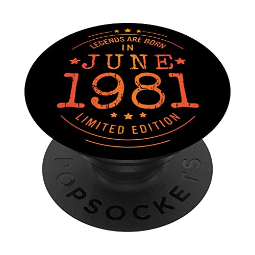 Cumpleaños Junio 1981 Edición Limitada Regalo Legend June PopSockets PopGrip Intercambiable