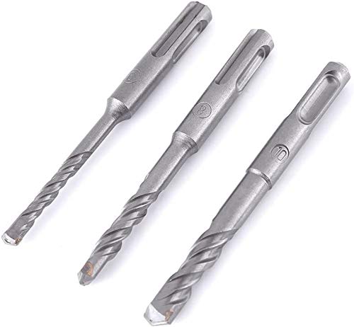 3 Stück 6/8/10 mm Elektro-Bohrhammer-Bohrer-Set, Chromstahl-Bohrwerkzeug mit geradem Schaft für Fliesenziegel-Kunststoff-Beton-Glas-Werkzeug