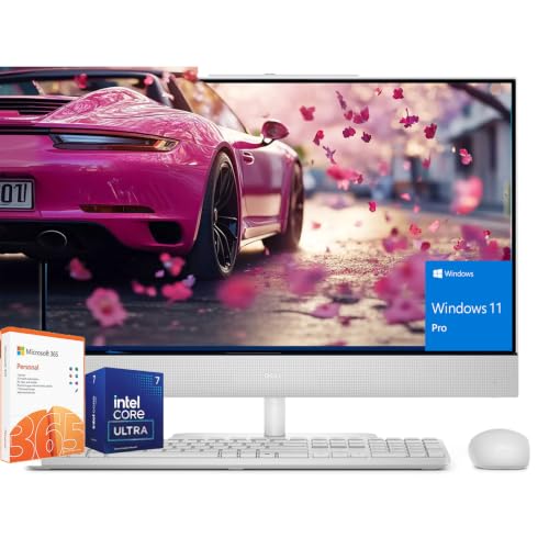 Image of Custom Dell-All in One Desktop-Computer 24inch FHD Touchscreen| Intel Core Ultra 7 Beat AMD Ryzen 9| Copilot PC Windows 11 Pro Office 365| Wi-Fi 7| Wired Keyboard Mouse for Home Office Business
