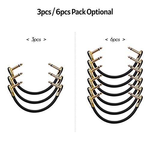 Cabos de remendo de 6 unidades para pedal de efeito de 15 cm de cabeça plana lacada a ouro