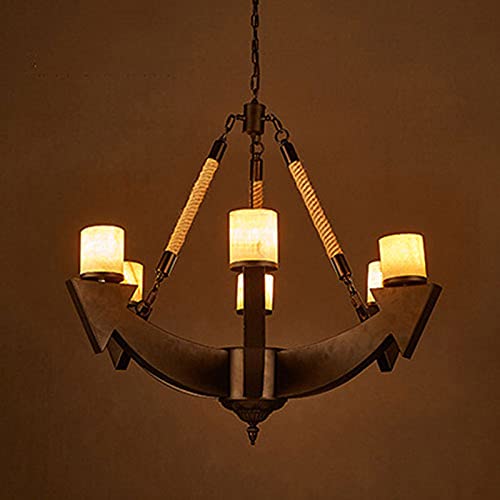 Lustres pendentif rétro 6 luminaires noirs pour éclairage de plafond vintage