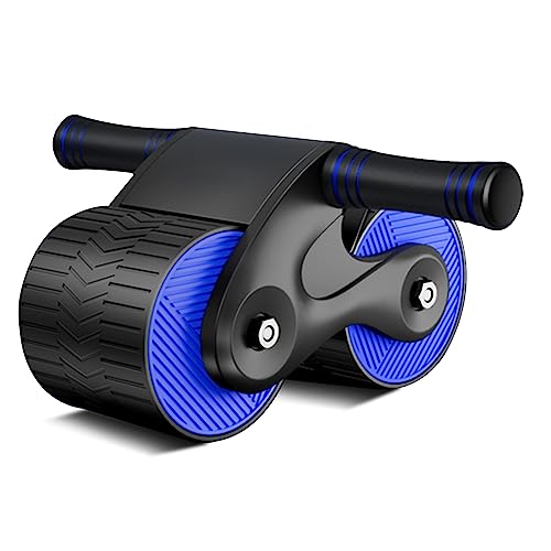 Automatic rebound abdominal wheel, Lzpoe ab roller wheel for Beginner, Abs Workout Equipment for Home Gym Office, Exercise Wheels with Knee Pad Accessories, Fitness Equipment for Men Women, Dark Blue