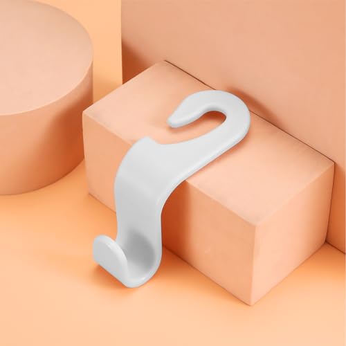 Image of 4PCS Car Back Seat Headrest Hooks, Rear Car Seat Storage Headrest Hanger Holder Hooks Organizer, Universal Auto Interior Accessories for Bag Purse Handbag Cloth Coats Grocery (White)