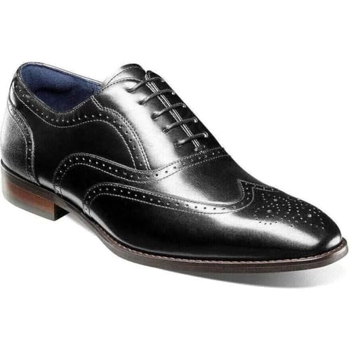 Chaussures Oxford Stacy Adams Kaine en cuir noir | Richelieu élégant bout golf large 9 W
