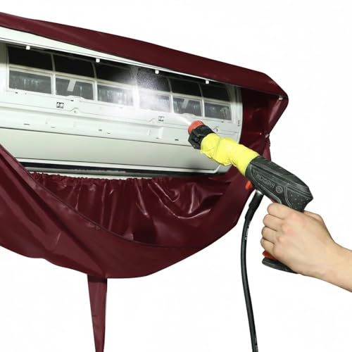 Image of SELENO AC Service Cleaning Washing Cover for 1 Ton & 1.5 Ton Split AC Indoor Unit | Easy Fit for Home & Professional Use (100% Waterproof) (Maroon)
