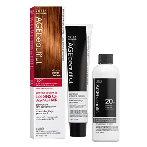 Image of AGE beautiful Permanent Hair Color Cream, 100% Gray Coverage Hair Dye with Biotin Anti-Aging Formula for Fuller, Thicker Hair, Professional Salon Quality