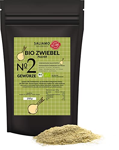 250g BIO Zwiebel Pulver fein, schonend getrocknete BIO Zwiebeln, hochwertiges Zwiebelpulver in...