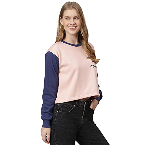 Image of Campus Sutra Cotton Women Crew Neck Sweatshirt