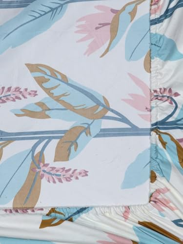 Image of Super Soft All Round (Elastic Fitted) Single Bed Bedsheet with 1 Pillow Cover- 4 Feet x 6 Feet - 48 Inches x 72 Inches x 6 Inches-Single