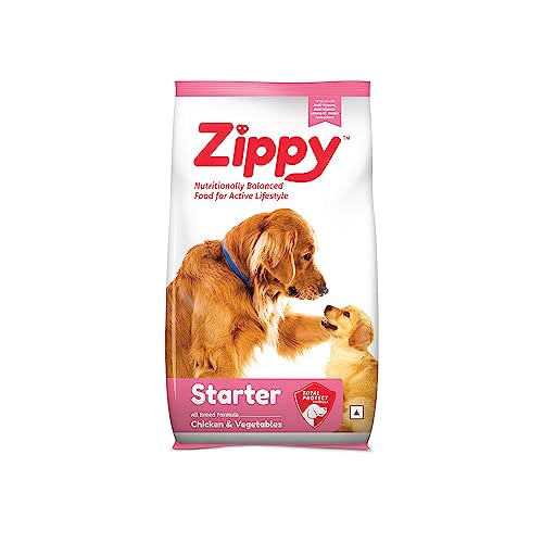 ZIPPY Starter Chicken & Vegetables Dry Dog Food | Nutrient-Rich Starter for Dogs | Pellet Dog Food for All Breed Sizes – 1.2KG