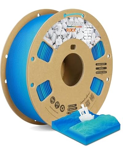 OVERTURE Marble PLA Filament 1.75mm, Stone PLA 3D Printer Filament 1kg Spool (2.2lbs), Accuracy +/- 0.02 mm, Fit Most FDM Printer (Rock Barrier Reef)