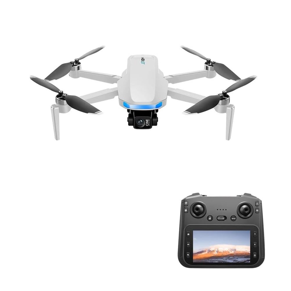 Bianca,Dual Battery,Nuovo Drone GPS s-x1 Max Professionale con Telecamera 4k, Gimbal a 3 Assi, FPV Aereo Senza spazzole, Telecomando Pieghevole con Ampio Schermo