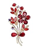 GFM® Broche coquelicot Forget Me Not Floral avec cristal et strass   Noël, anniversaire, fête des mères, Saint Valentin, anniversaire de mariage, jour du Souvenir, M, Métal