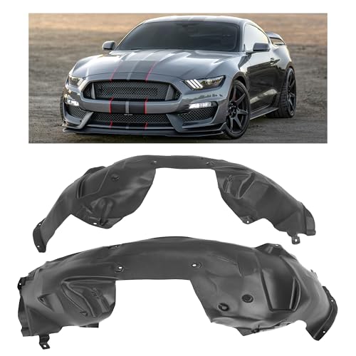 HECASA Front Inner Fender Liner Compatible with 2015-2017 Ford Mustang 2-Door Replacement for FR3Z16103A FR3Z16102A FO1248165 FO1249165, Splash Shield Guard Driver & Passenger Side
