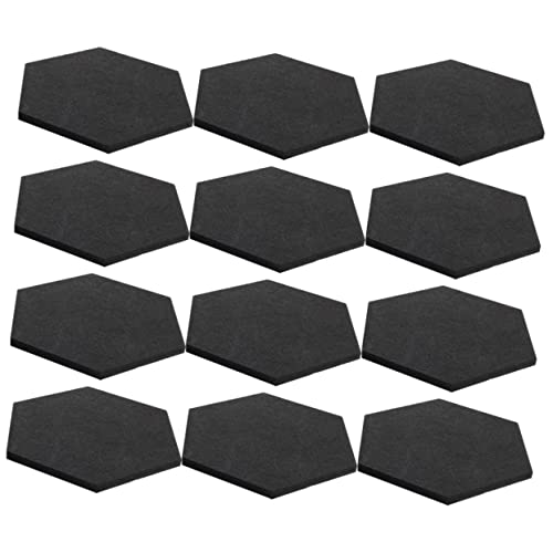 BESTonZON 12pcs Paneles Acústicos Hexagonales Absorbentes Autoadhesivos para Decoración de Pared, Aislantes de Sonido para Oficina, Hogar y Reducción de Ruido miniatura 1