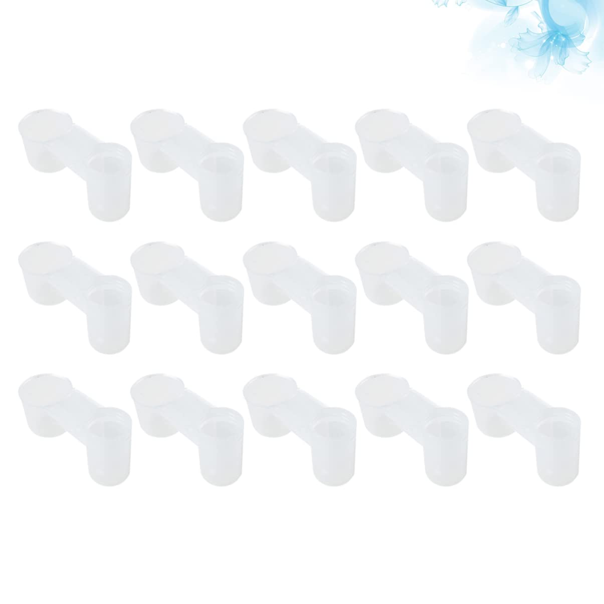 HOLIDYOYO 15pcs Plastic Bird Drinker Double Port Waterer Pigeon Water Dispenser Pet Birds Drink Bottle Easy Clean Accessory