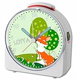 KINDERLEICHTE HANDHABUNG: einfach Bedienung des Weckers. AN / AUS Knopf oben am Funkwecker, Licht wird durch das Anheben des Weckers 5 Sekunden aktiviert.