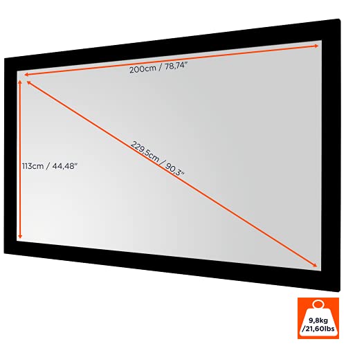 celexon Basic Rahmen-Leinwand 90 | 200x113 cm 16:9 | 4K Full HD 3D | Beamerleinwand mit Stecksystem f&uuml;r Heimkino | stramm gespanntes Tuch f&uuml;r sehr Gute Planlage | Projektionsleinwand zur Wandmontage