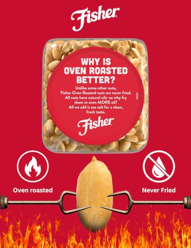 Image of Fisher Oven Roasted Never Fried Peanuts, Made With Sea Salt, 24 Ounces | No Added Oils Or Preservatives, No Artificial Ingredients, Gluten Free, Vegan Protein, Snacks For Adults, Bulk