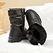 Womens Winter Boots Snow Boots For Women Black Mid Calf Platform Boots Warm Fur Fashion Slip On Boots(Black,US8)