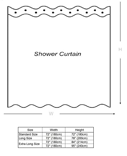 goodbath Extra Long Shower Curtain 214, Green Forest Woodland Waterproof Bathroom Curtains Wet Room, 180 x 214cm Drop, Green Brown - Image 2