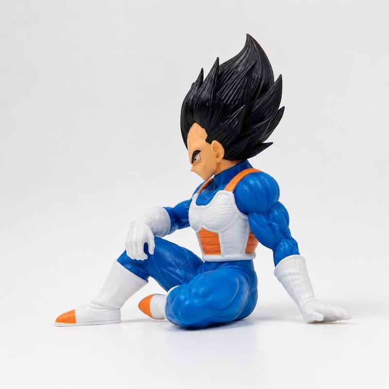 Image of Premium Action Figures Collectible for Office Desk, Study Table, Car Dashboard, Decoration for Anime Lovers, Fans, Kids, Collectors (Vageta Sit 16cm)