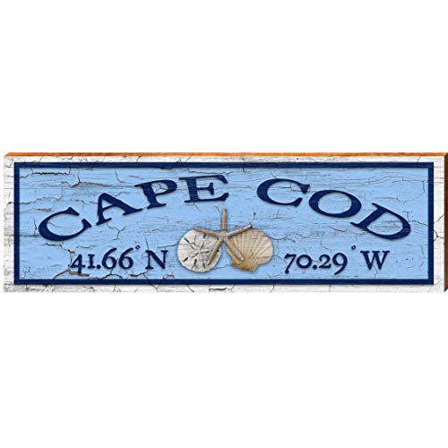 Mill Wood Art Cape Cod Triple Shell Light Blue Latitude Longitude TWI8 - Tween 5.5