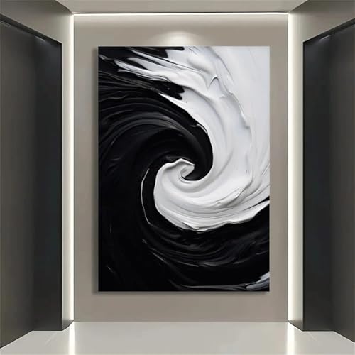 Impression sur toile blanche d'art fluide abstrait au design raffiné - 5